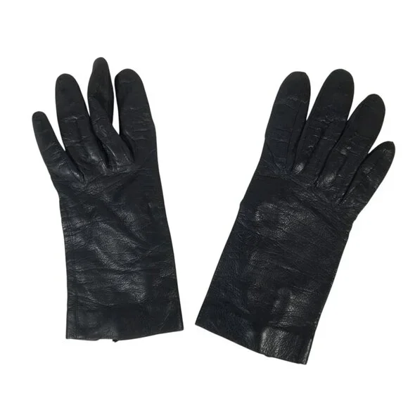 VTG Leather Gloves Fownes Brothers Silk-Lined Wrist Length Small - Picture 3 of 10